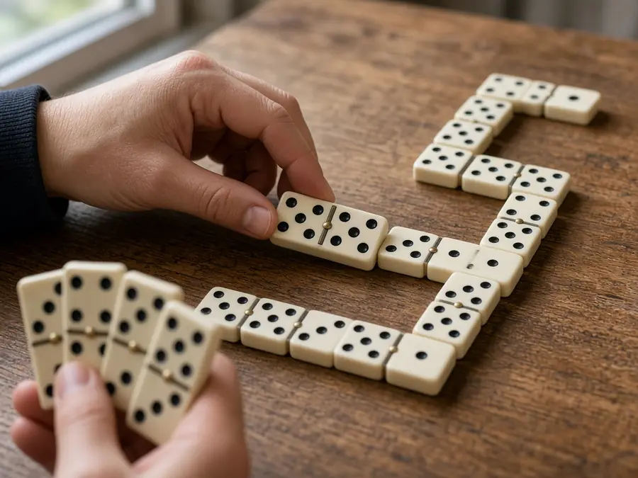 Dominoes AI controls for strength, hints, undo, and replay